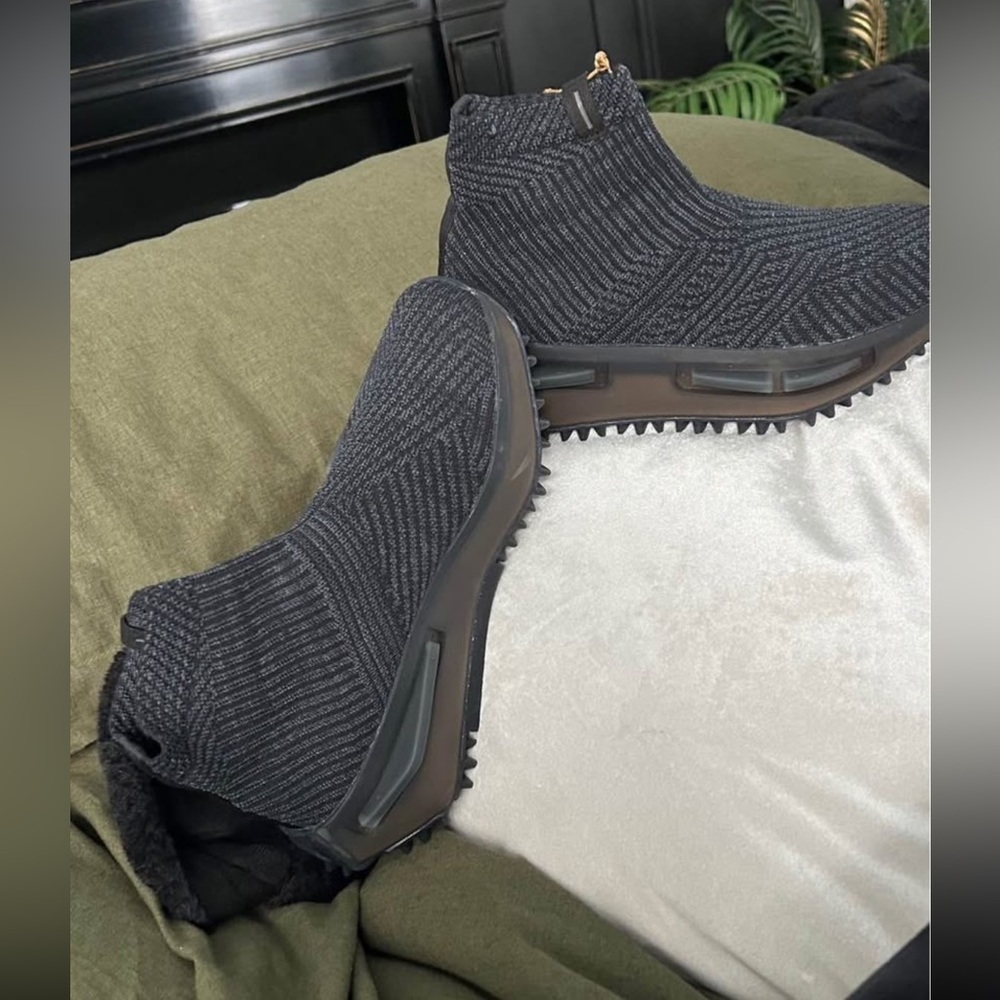 Adidas Black Knit High-Top Sneakers